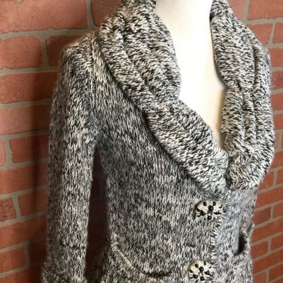 BCBGMaxazria womens cardigan sweater chunky button front - Picture 5 of 9